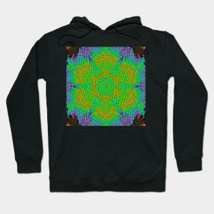 Weave Mandala Green Orange and Blue Hoodie